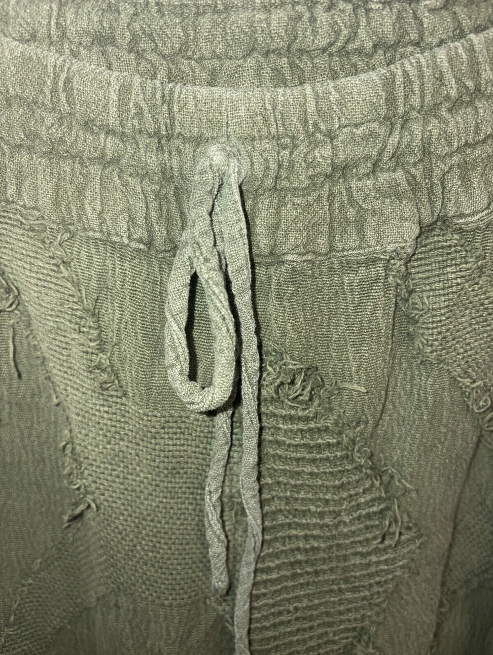 Olive Green Distressed Cargo Wide-Leg Pants - Picture 8 of 14
